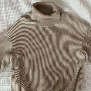 DKNY Knit Turtleneck Sweater Beige Size Large